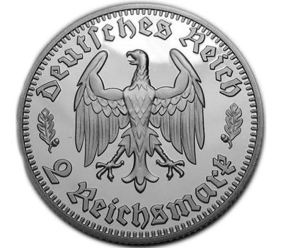  Монета 2 рейхсмарки 1934 «Фридрих Шиллер» Германия (копия), фото 2 