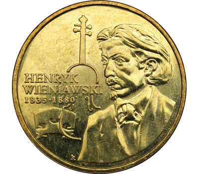 Монета 2 злотых 2001 «XII Международный конкурс им. Генрика Венявского» Польша, фото 1 