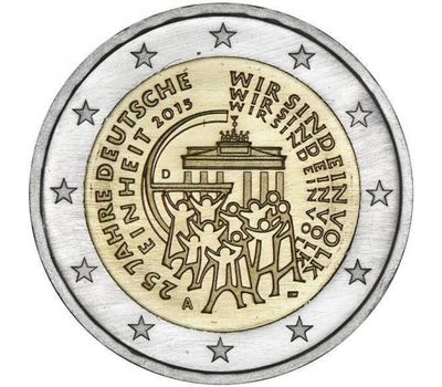  Монета 2 евро 2015 «25 лет объединению Германии» Германия, фото 1 