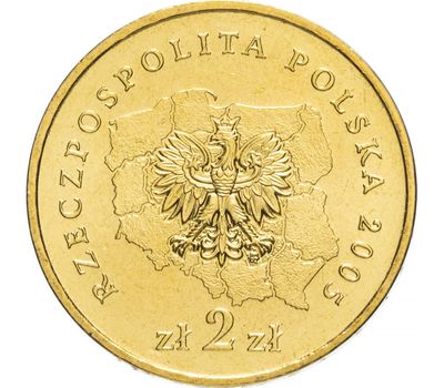  Монета 2 злотых 2005 «Западно-Поморское воеводство» Польша, фото 2 