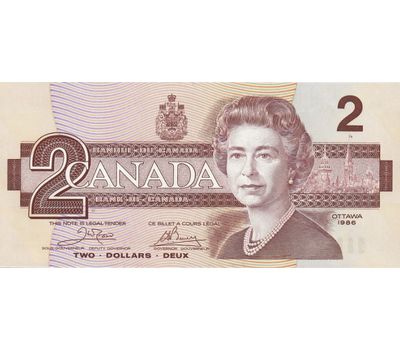  Банкнота 2 доллара 1986 Канада Пресс, фото 1 