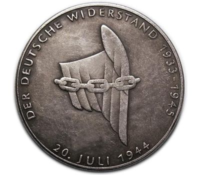  Монета 10 марок 1994 «Покушение на Гитлера» Германия (копия), фото 2 