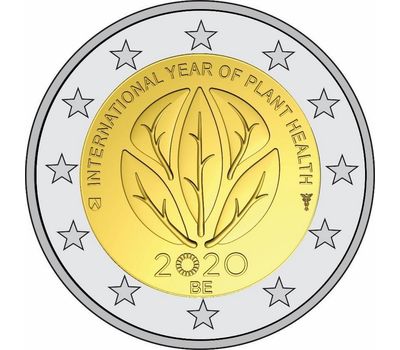  Монета 2 евро 2020 «Международный год охраны здоровья растений» Бельгия (в блистере), фото 2 