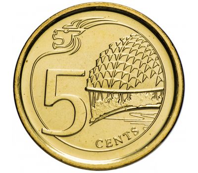  Монета 5 центов 2013 Сингапур, фото 1 