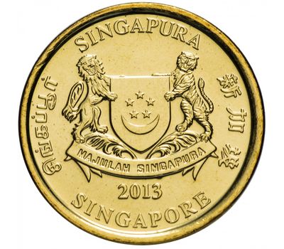  Монета 5 центов 2013 Сингапур, фото 2 