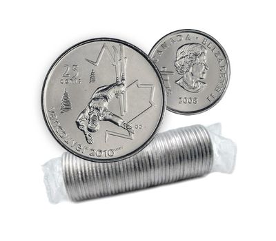  Монета 25 центов 2008 «Фристайл. XXI Олимпийские игры 2010 в Ванкувере» Канада, фото 3 