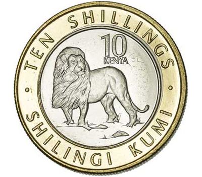  Монета 10 шиллингов 2018 «Лев» Кения, фото 1 