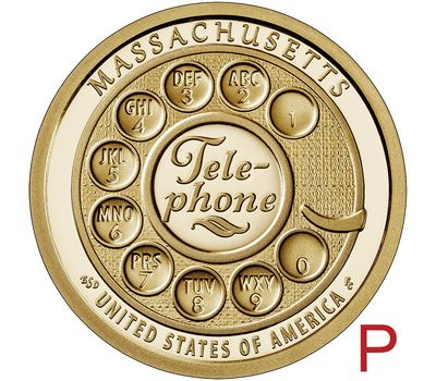  Монета 1 доллар 2020 «Телефон» P (Американские инновации), фото 1 