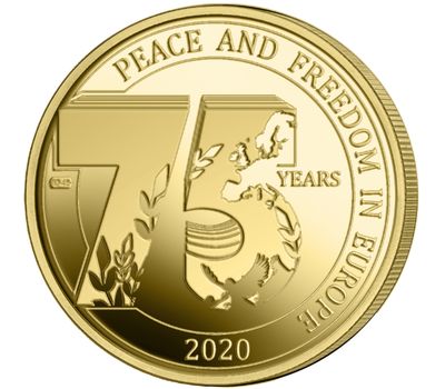  Монета 2,5 евро 2020 «75 лет мира и свободы в Европе» Бельгия (в коинкарте), фото 3 