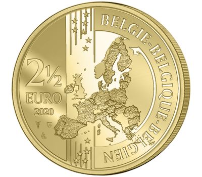  Монета 2,5 евро 2020 «75 лет мира и свободы в Европе» Бельгия (в коинкарте), фото 4 