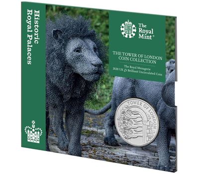  Монета 5 фунтов 2020 «Королевский зверинец. Лондонский Тауэр» Великобритания (в буклете), фото 1 