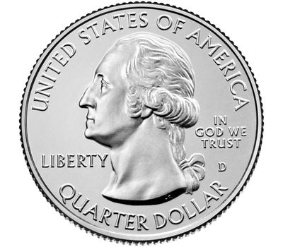  Монета 25 центов 2021 «Пилоты из Таскиги» (56-й нац. парк США) D, фото 2 