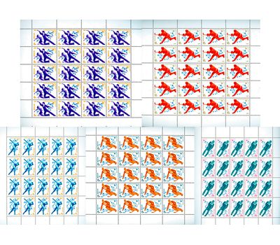  5 малых листов «XIII зимние Олимпийские игры в Лэйк-Плэсиде» СССР 1980, фото 1 