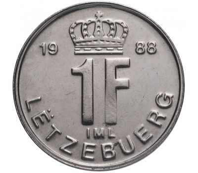  Монета 1 франк 1988 Люксембург, фото 2 