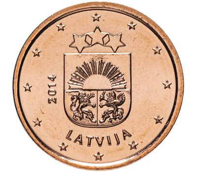  Монета 1 евроцент 2014 Латвия, фото 1 