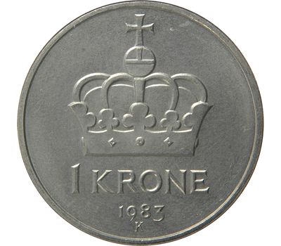  Монета 1 крона 1983 Норвегия, фото 1 