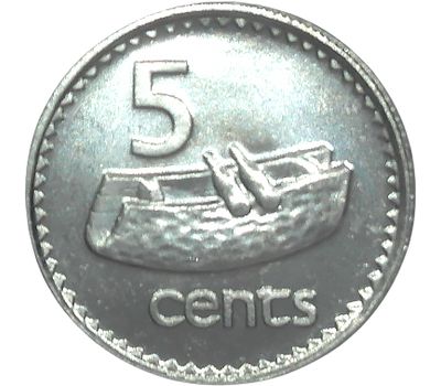  Монета 5 центов 2000 «Барабаны» Фиджи, фото 2 