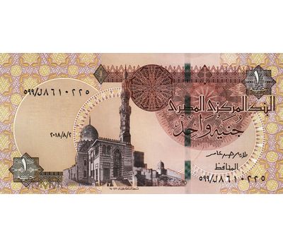  Банкнота 1 фунт 2018 Египет Пресс, фото 1 