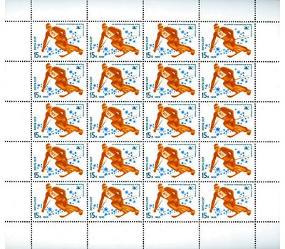  5 малых листов «XIII зимние Олимпийские игры в Лэйк-Плэсиде» СССР 1980, фото 3 