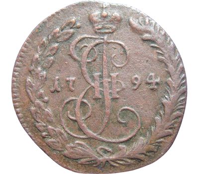 Монета денга 1794 КМ Екатерина II F, фото 1 