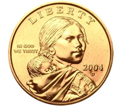  Монета 1 доллар 2004 «Парящий орёл» США D (Сакагавея), фото 2 