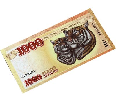  Сувенирная банкнота 1000 рублей 2022 «Год Чёрного Водяного Тигра», фото 2 