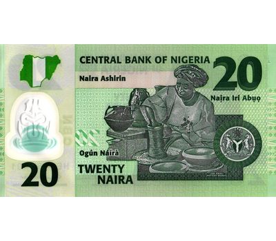  Банкнота 20 найра 2021 Нигерия Пресс, фото 2 