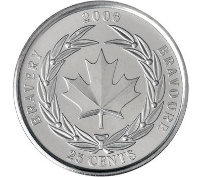  Монета 25 центов 2006 «Медаль за храбрость» Канада, фото 1 