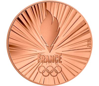  Монета 1/4 евро 2021 «Олимпийские игры 2024. Сборная страны» Франция, фото 1 