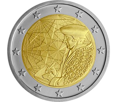  Монета 2 евро 2022 «35-летие программы «Эразмус» Греция, фото 1 