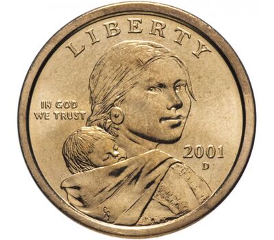  Монета 1 доллар 2001 «Парящий орёл» США D (Сакагавея), фото 2 