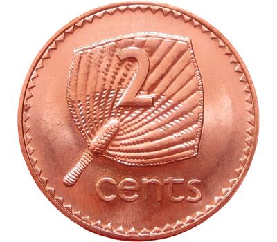  Монета 2 цента 2001 «Пальмовый веер» Фиджи, фото 1 