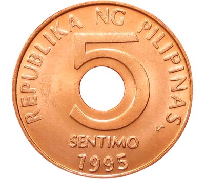  Монета 5 сентимо 1995 Филиппины, фото 1 