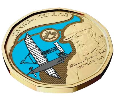  Монета 1 доллар 2022 «175 лет со дня рождения Александра Грэма Белла» Канада (цветная), фото 4 