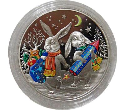  Официальный жетон ММД «Год Кролика. 365 поводов для радости и счастья» 2022/2023 в футляре, фото 2 