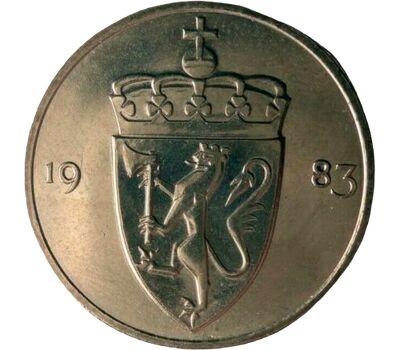  Монета 50 эре 1983 Норвегия, фото 2 