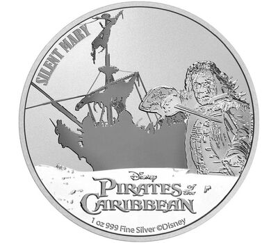  Монета 2 доллара 2022 «Молчаливая Мэри. Армандо Салазар. Пираты Карибского моря» Ниуэ (серебро 1 унция), фото 1 