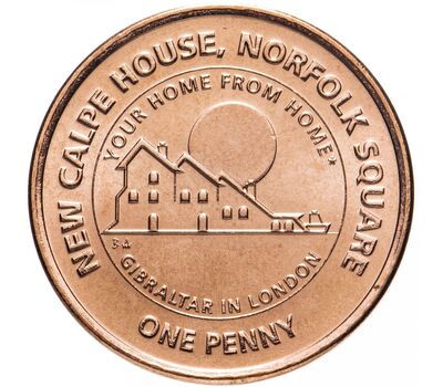  Монета 1 пенни 2018 «Новый Calpe House» Гибралтар, фото 1 