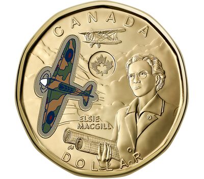  Монета 1 доллар 2023 «Элси МакГилл» Канада (цветная), фото 1 