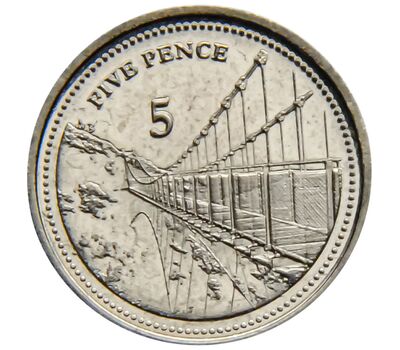  Монета 5 пенсов 2020 «Виндзорский подвесной мост» Гибралтар, фото 1 