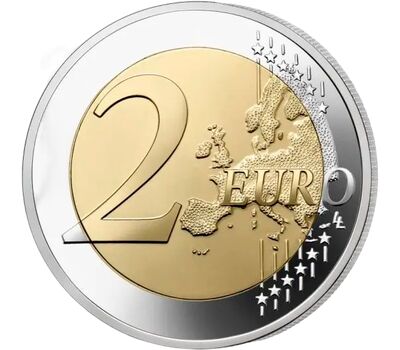  Монета 2 евро 2023 «Олимпийские игры 2024 года в Париже» Франция (фиолетовая коинкарта), фото 3 