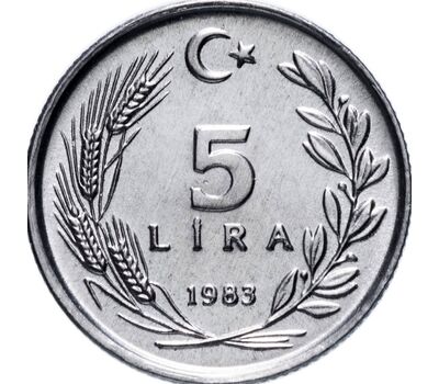  Монета 5 лир 1983 Турция, фото 2 