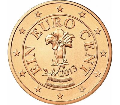  Монета 1 евроцент 2013 Австрия, фото 1 