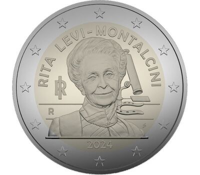 Монета 2 евро 2024 «Рита Леви-Монтальчини» Италия, фото 1 
