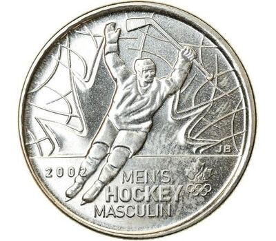  Монета 25 центов 2009 «Победа мужской сборной по хоккею на олимпиаде 2002. XXI Олимпийские игры 2010 в Ванкувере» Канада, фото 1 