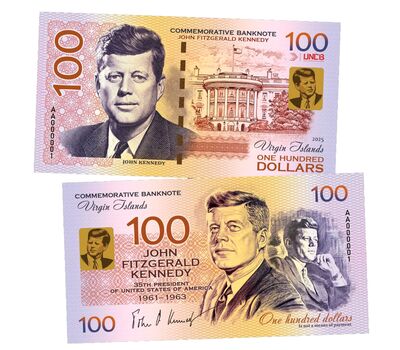  Сувенирная банкнота 100 долларов «Джон Кеннеди», фото 1 