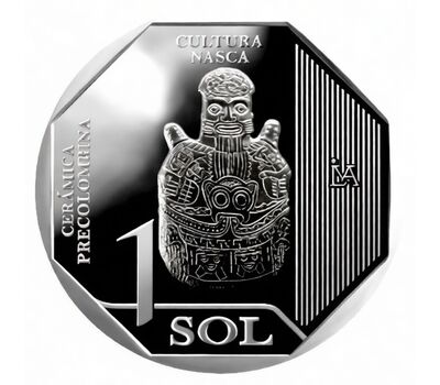  Монета 1 соль 2026 «Доколумбовая керамика — культура Наска» Перу, фото 1 
